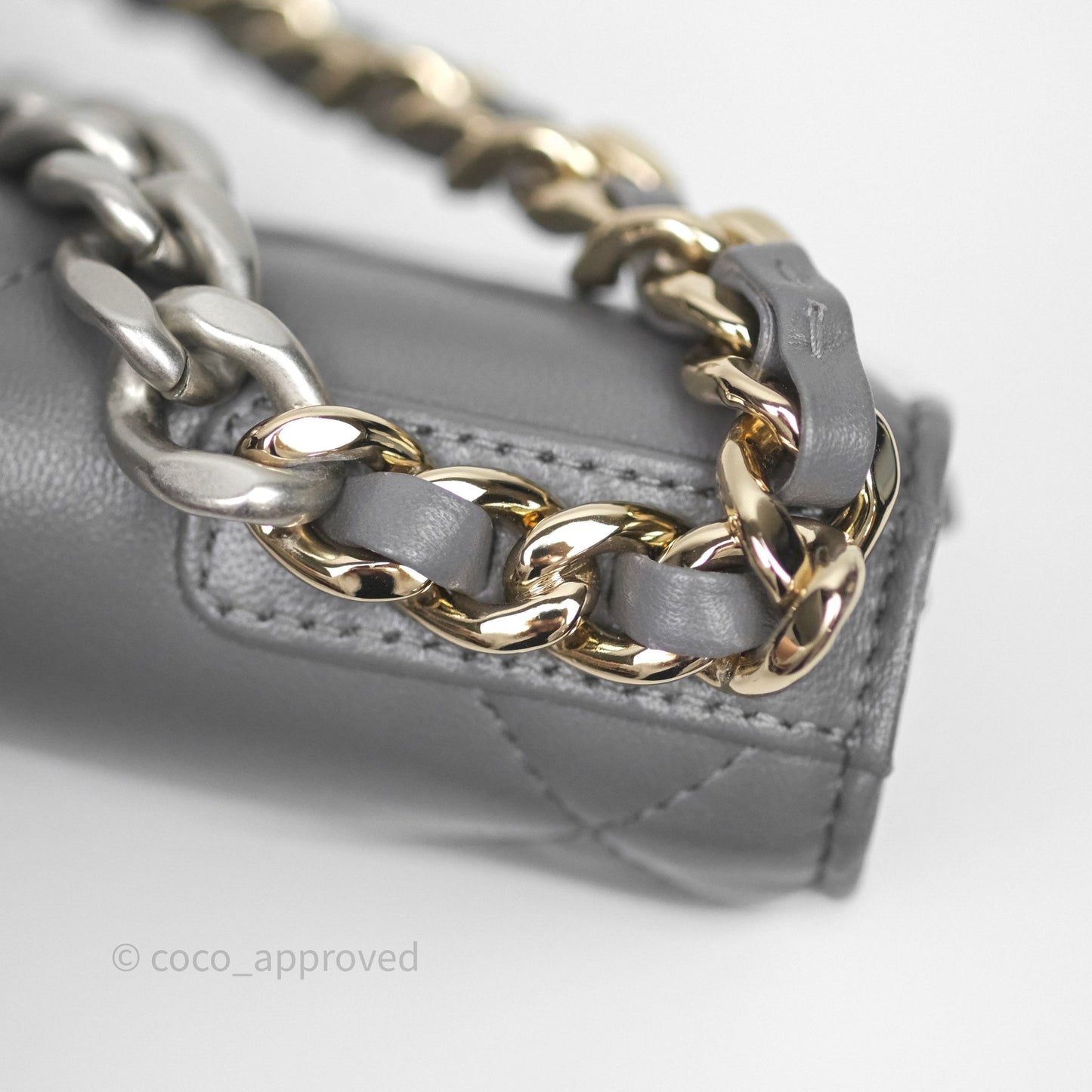 Chanel 19 Wallet on Chain WOC Grey Lambskin Mixed Hardware