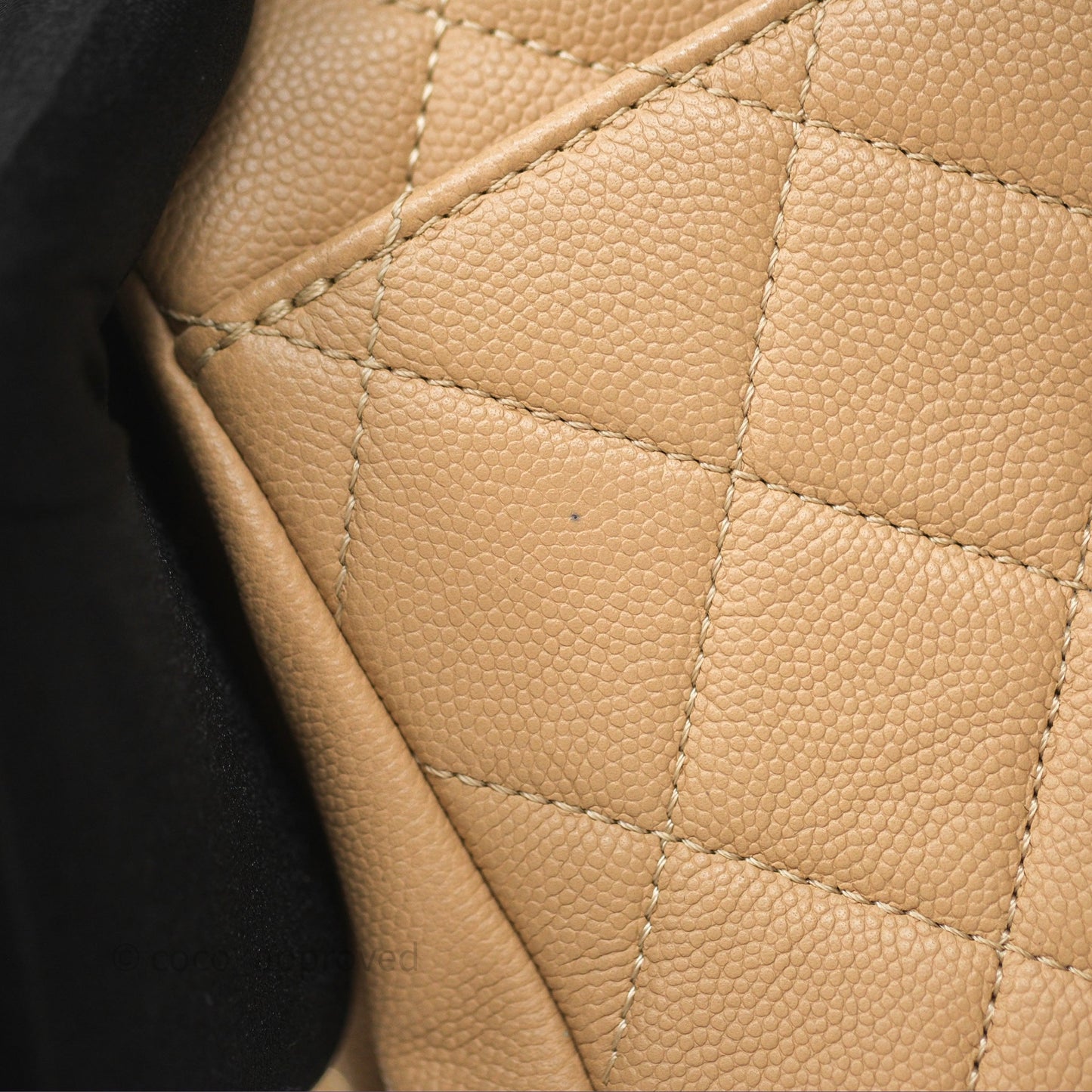 Chanel Quilted Small Business Affinity Flap Beige Caviar Gold Hardware