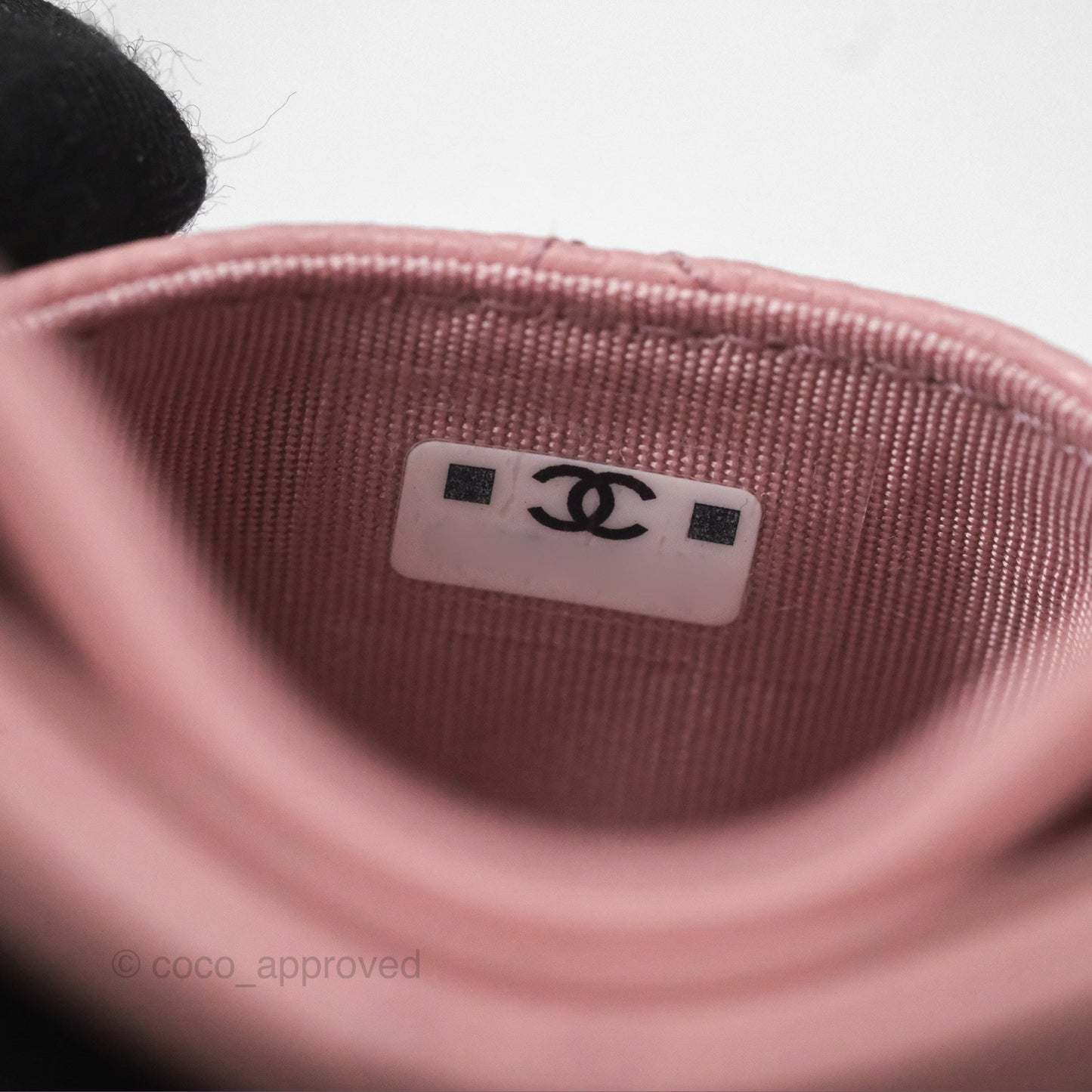 Chanel CC Resin Stone Card Holder Pink Caviar 23K