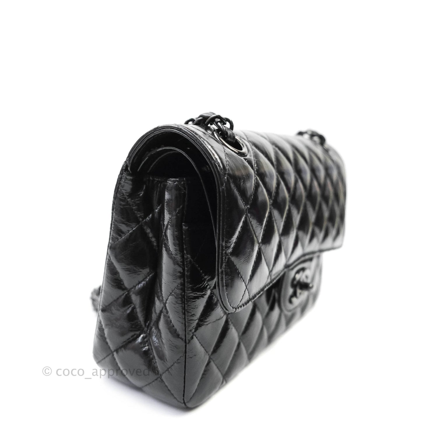 Chanel Classic Small S/M Flap Shiny Crumpled Calfskin So Black