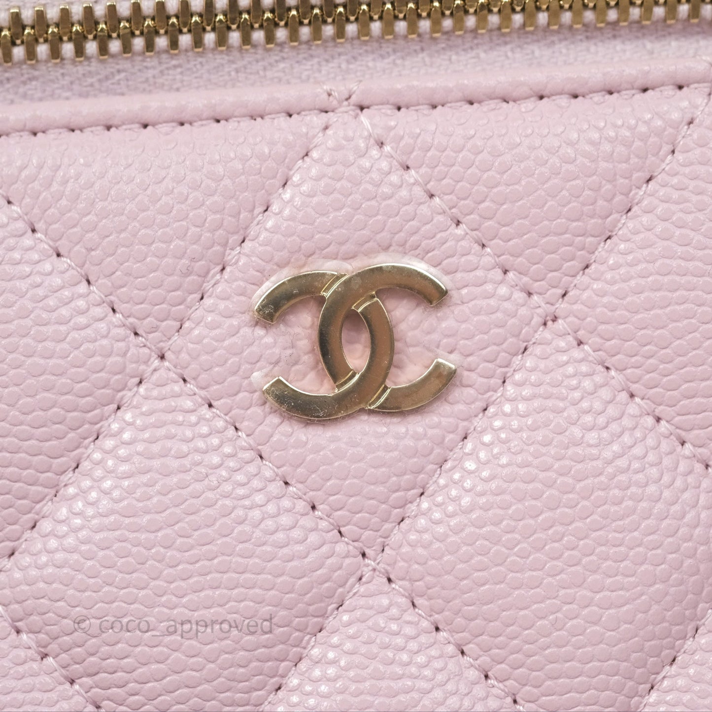 Chanel Mini Vanity With Chain Lilac Caviar Gold Hardware