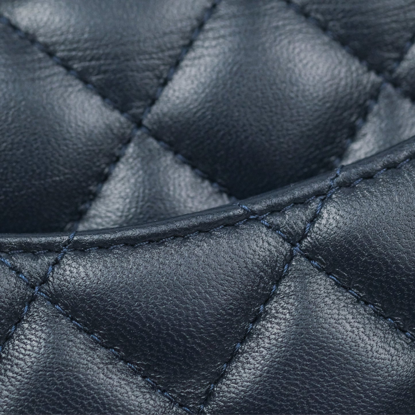 Chanel Mini Square Quilted Navy Lambskin Gold Hardware