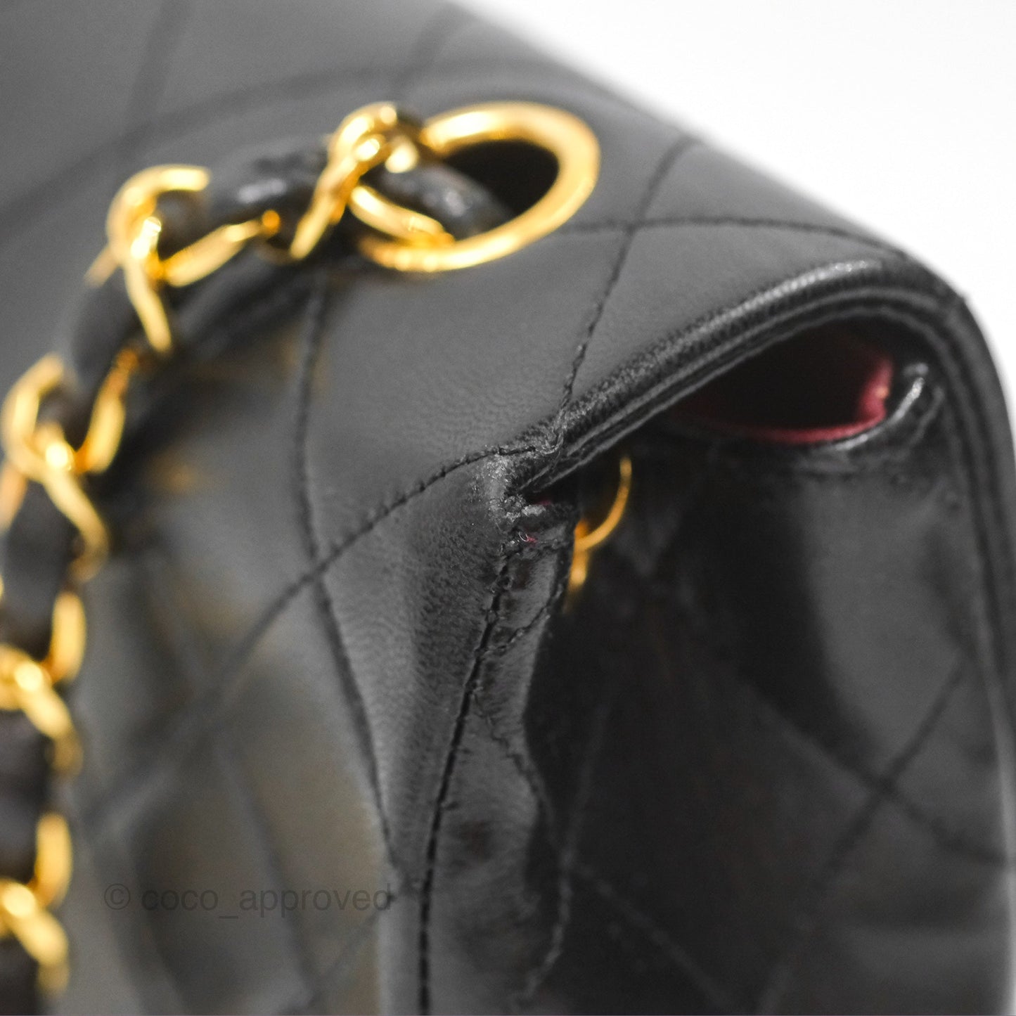 Chanel Vintage Square Flap Bag Black Lambskin 24K Gold Hardware