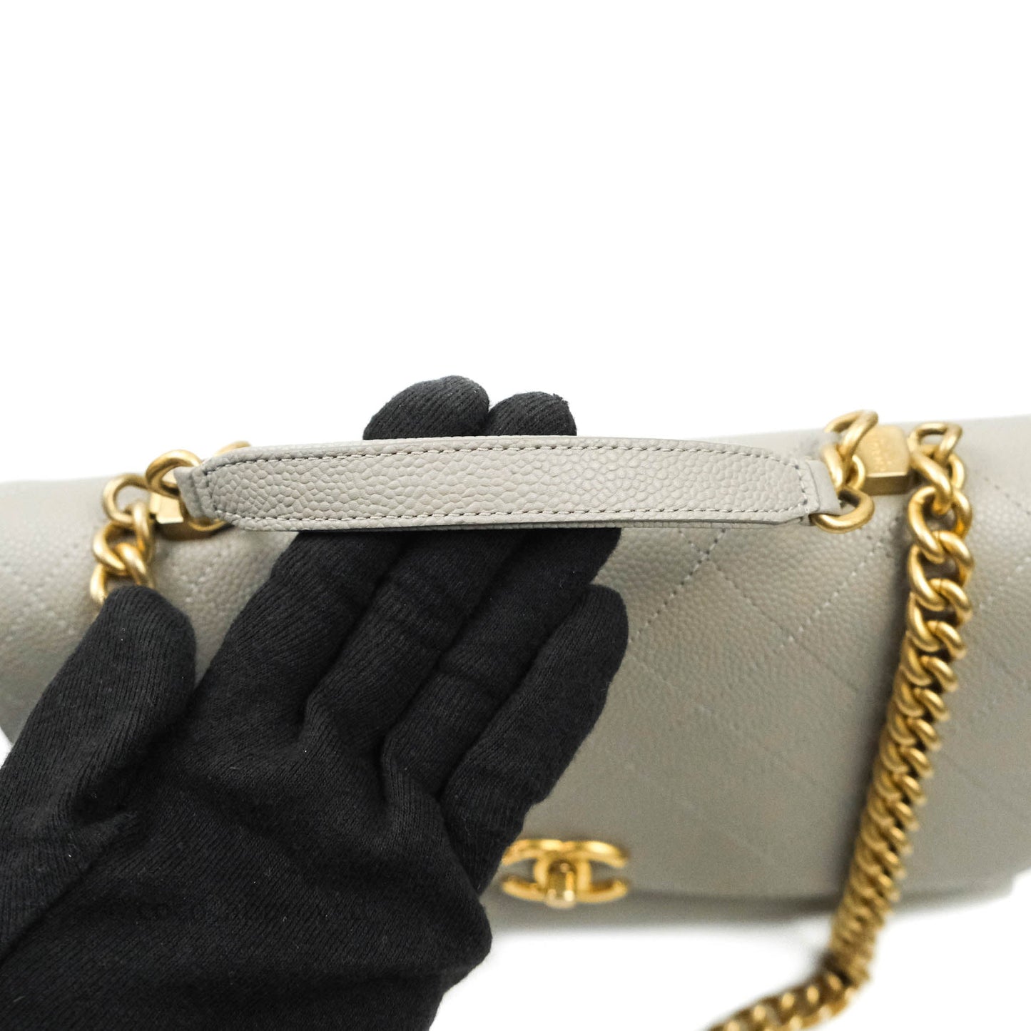 Chanel Chic Affinity Medium Grained Calfskin Grey Aged Gold Hardware