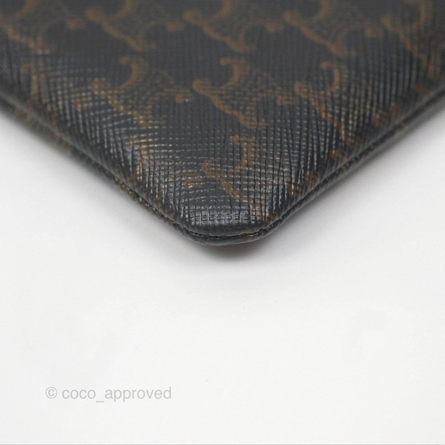 Celine Coin & Card Pouch Black Triomphe Canvas