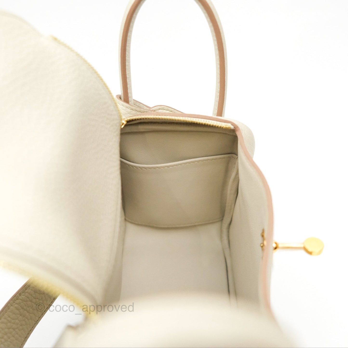 Hermès Mini Lindy 20 Beton Clemence Gold Hardware