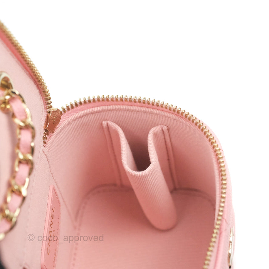 Chanel Mini Vanity With Chain Pink Caviar Gold Hardware