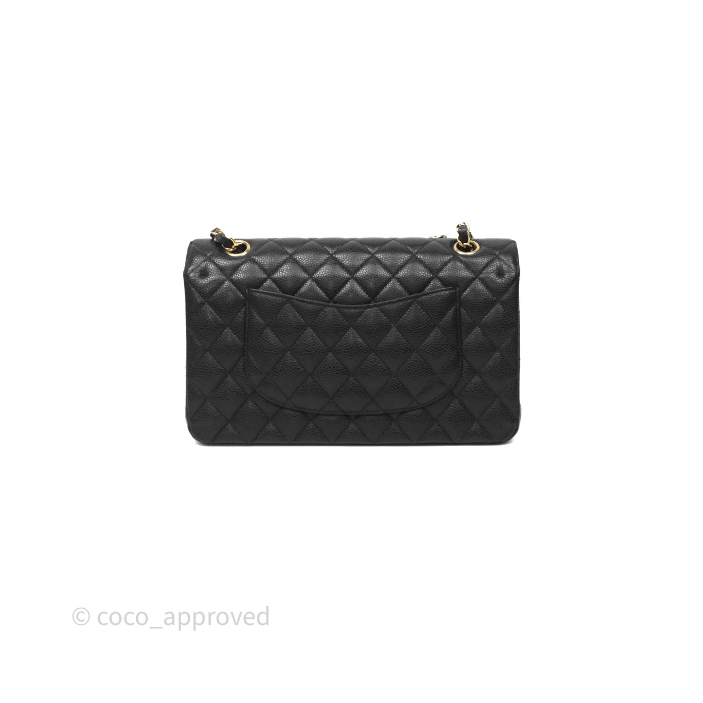 Chanel Classic M/L Medium Flap Quilted Black Caviar Gold Hardware