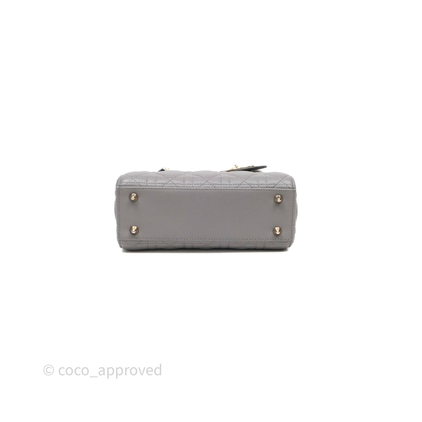Christian Dior Small Lady Dior Grey Lambskin Gold Hardware