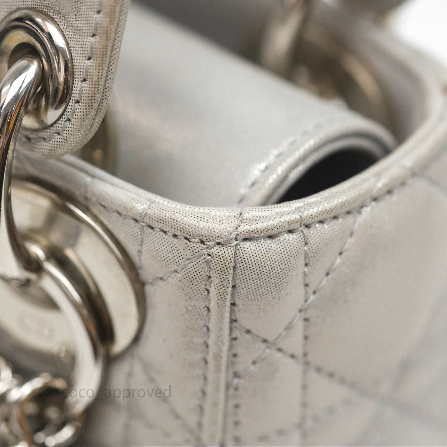 Christian Dior Calfskin Cannage Mini Lady Dior Grey