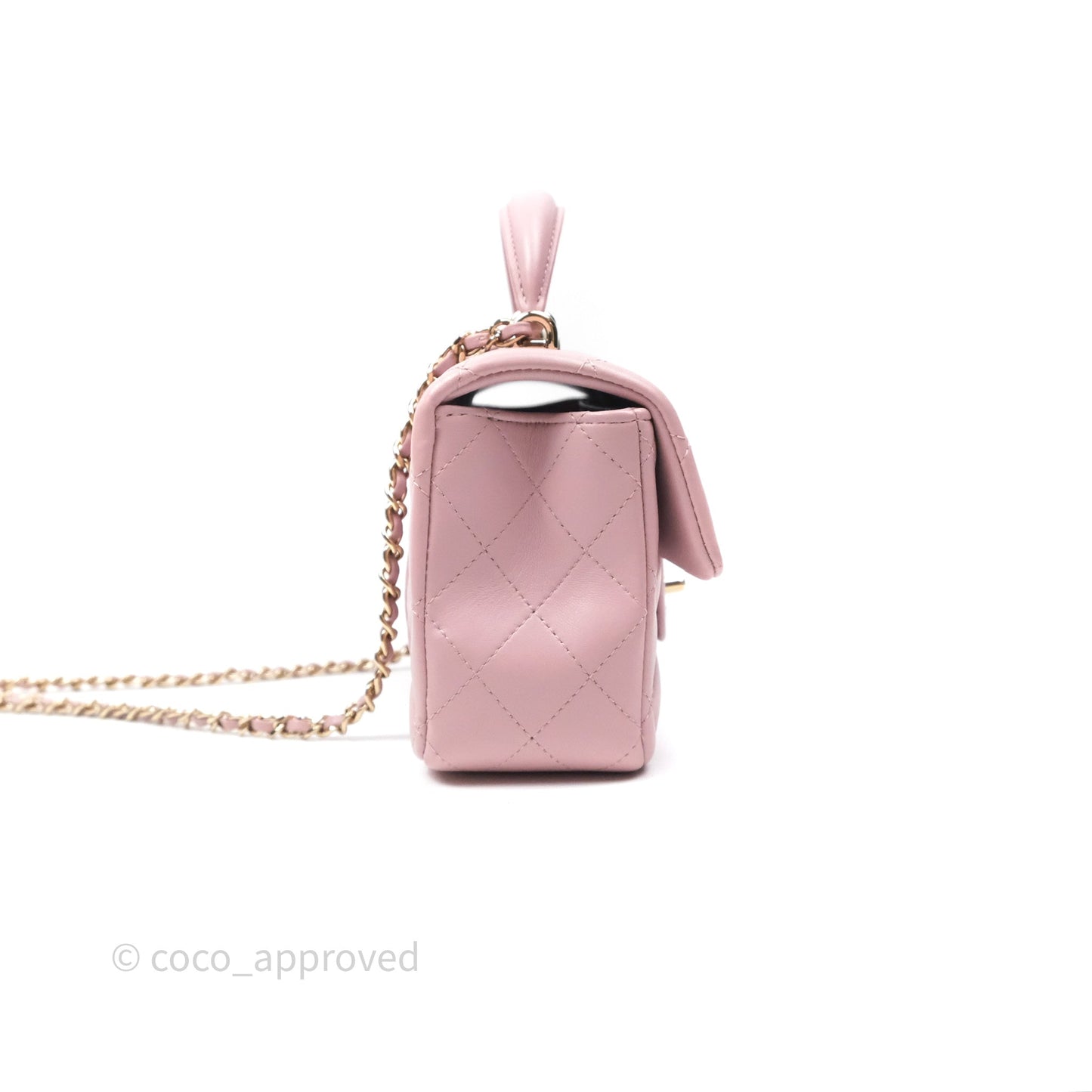 Chanel Top Handle Mini Rectangular Flap Lilac Pink Lambskin Gold Hardware
