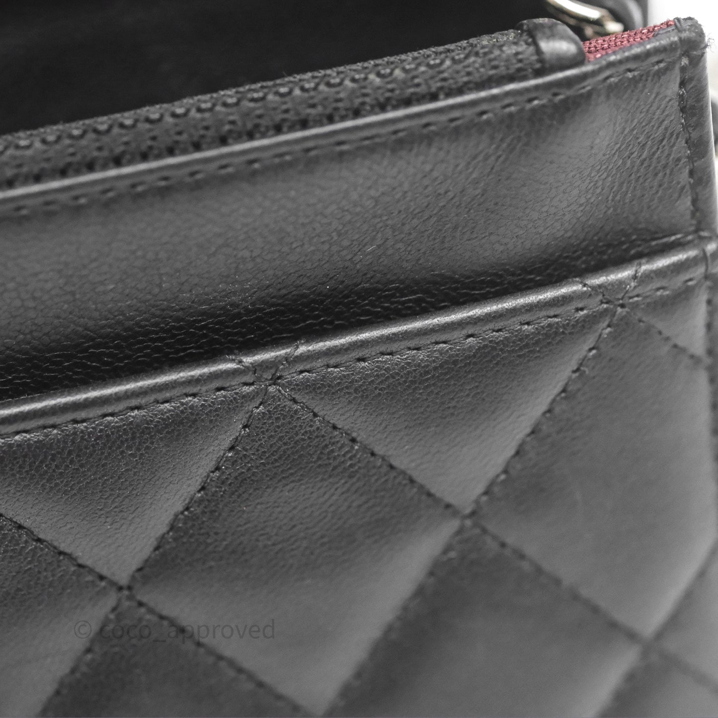 Chanel Quilted WOC Black Lambskin Silver Hardware