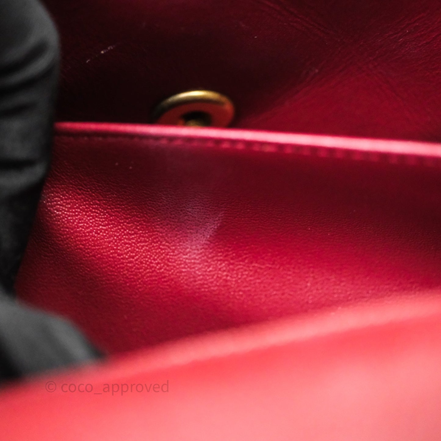 Chanel Classic Quilted Mini Rectangular Flap Burgundy Caviar Aged Gold Hardware