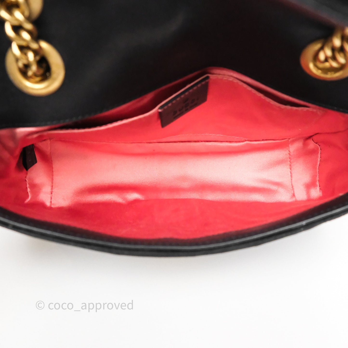 Gucci Mini Marmont Velvet Black Aged Gold Hardware