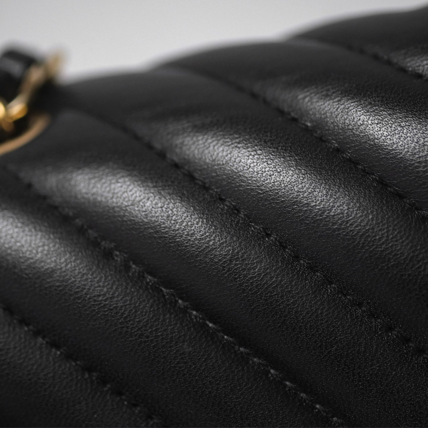 Chanel Mini Rectangular Chevron Black Lambskin Gold Hardware