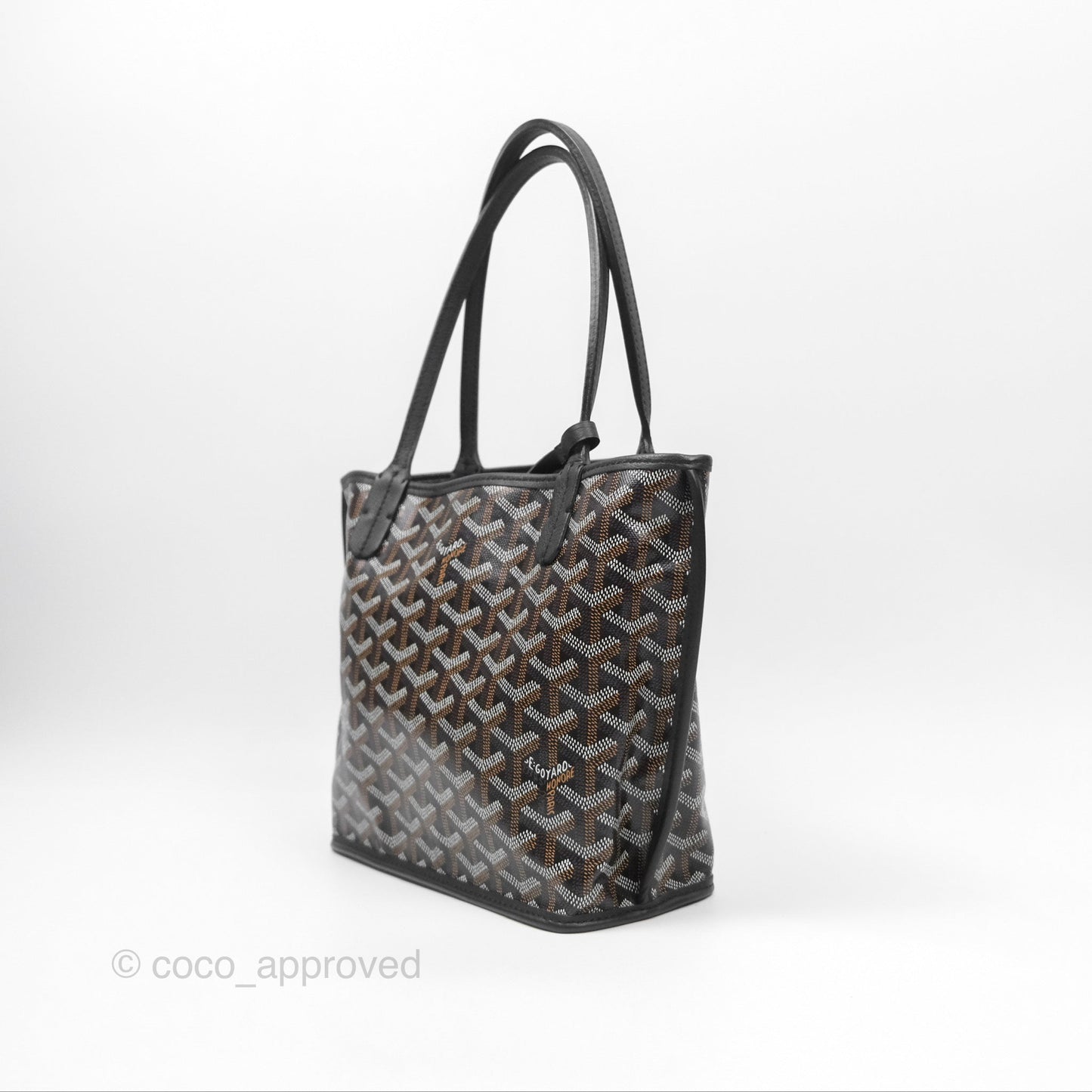 Goyard Anjou Mini Bag Goyardine Canvas Black