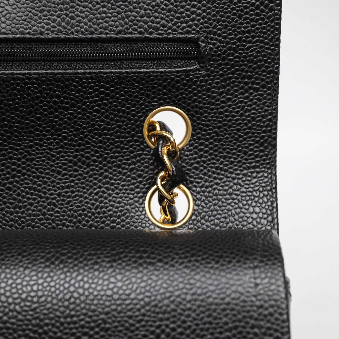 Chanel Classic M/L Medium Flap Quilted Black Caviar Gold Hardware