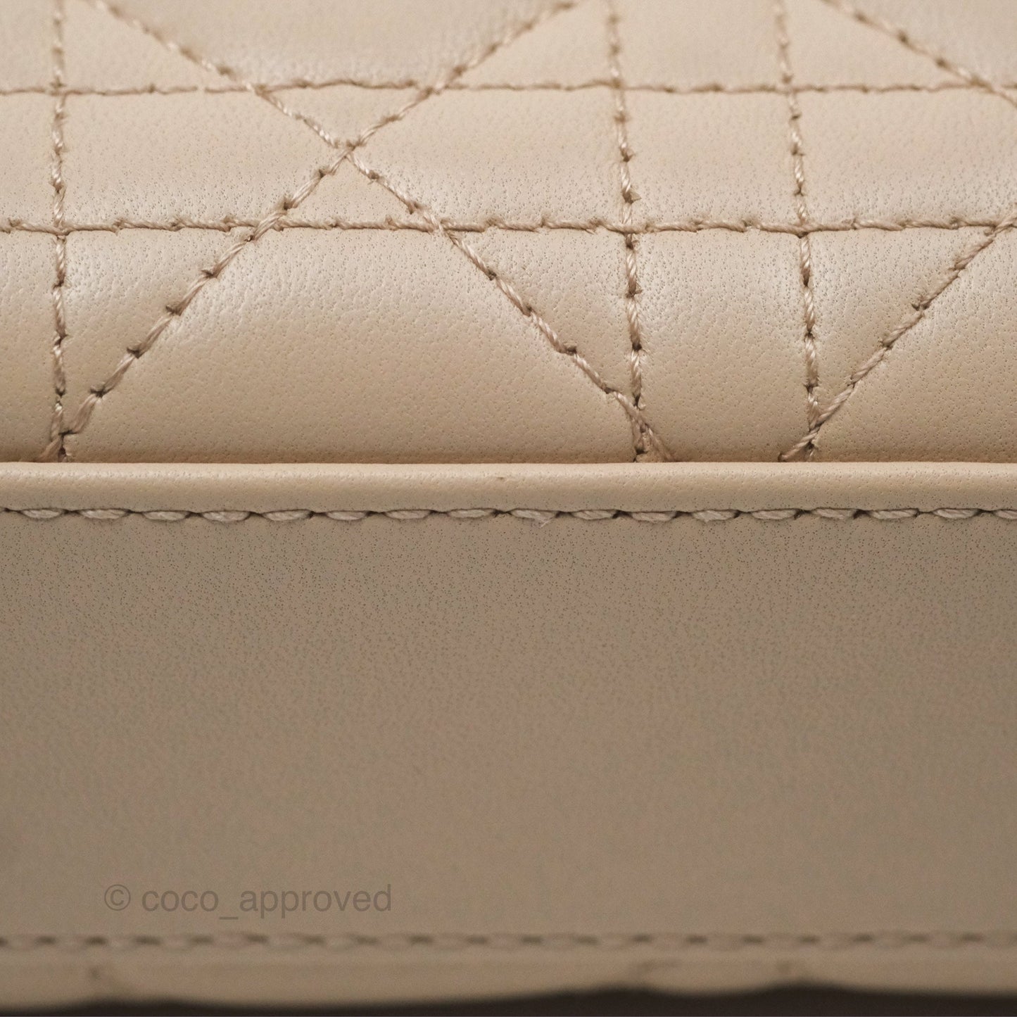 Christian Dior Medium Lady D-Joy Bag Beige Lambskin Cannage Gold Hardware