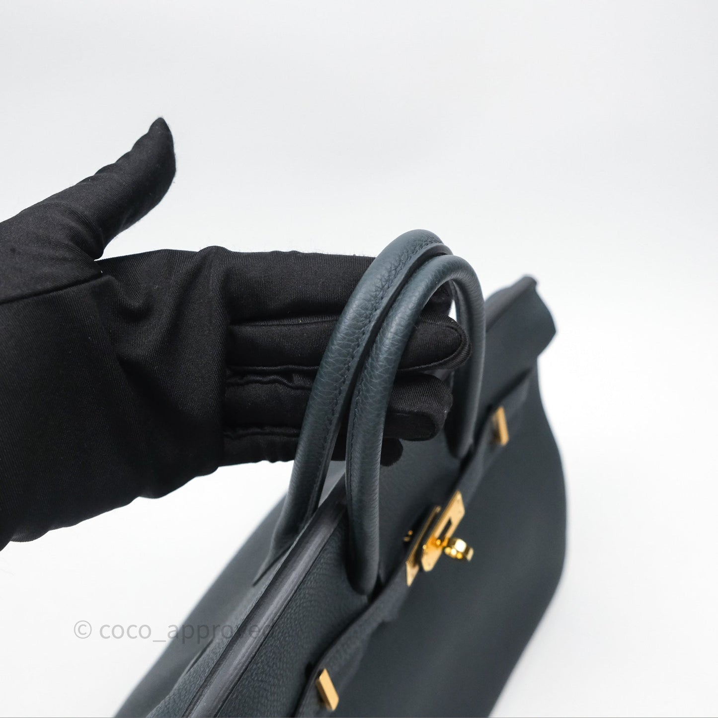 Hermès Birkin 25 Retourne Vert Rousseau V0 Togo Gold Hardware