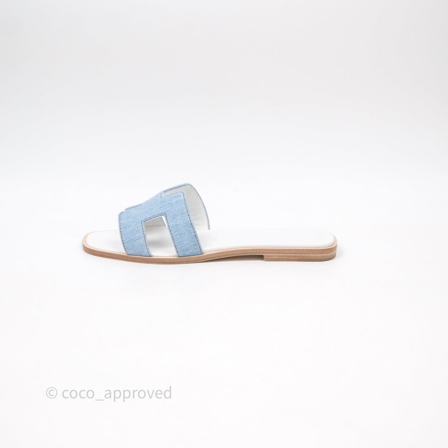 Hermes Oran Sandal Bleu Clair Size 36
