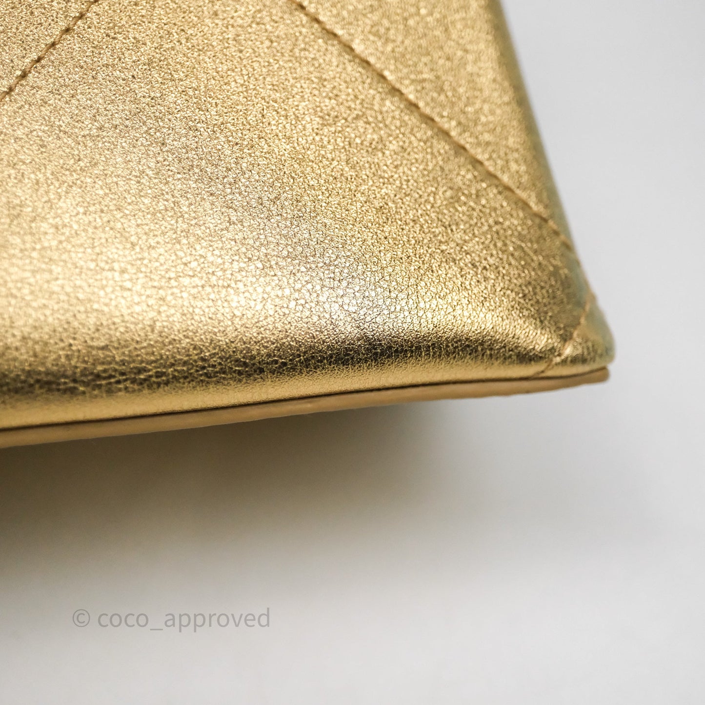 Chanel Calfskin Kiss Lock Frame Gold Bag