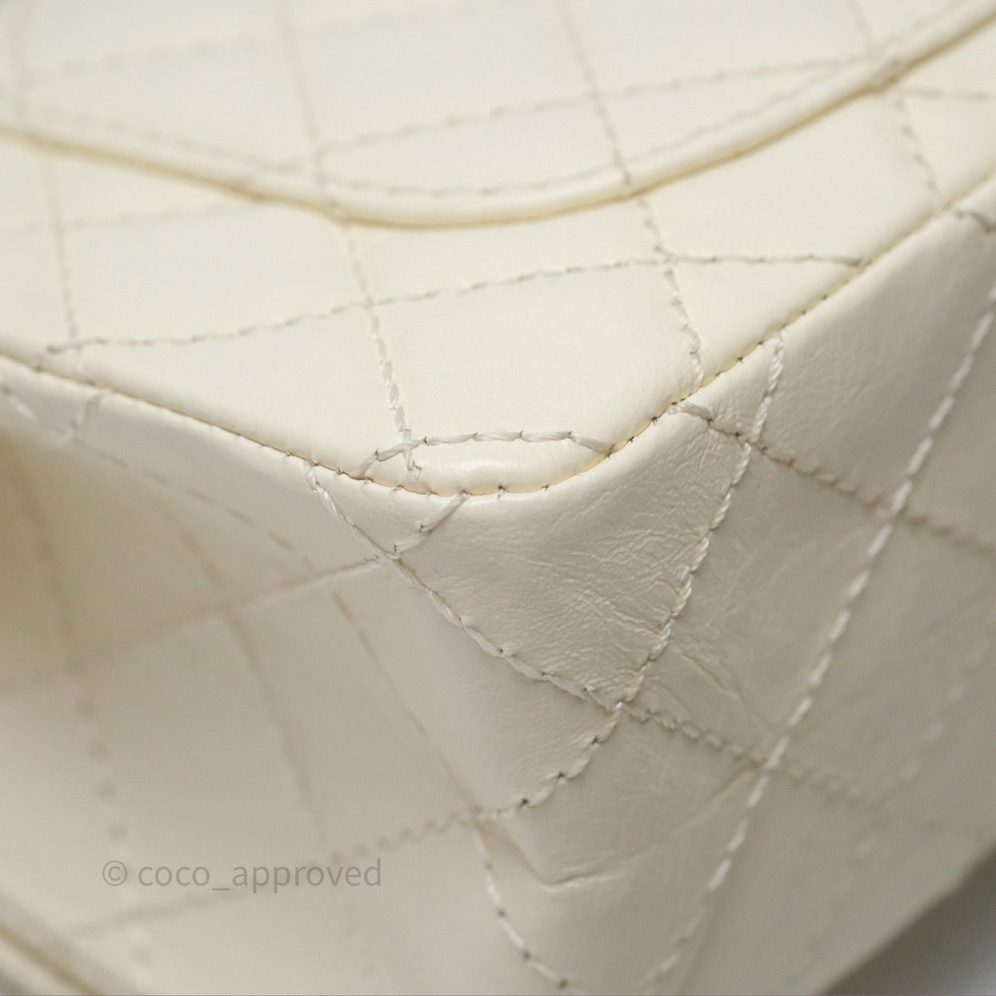 Chanel Mini Reissue 224 White Ivory Aged Calfskin Aged Gold Hardware