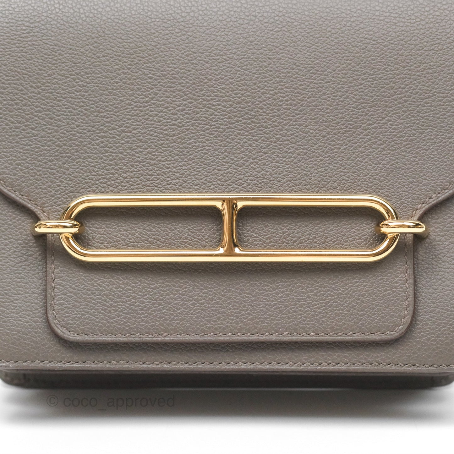 Hermès Roulis Mini 18 Gris Etain 8F Evercolor Gold Hardware