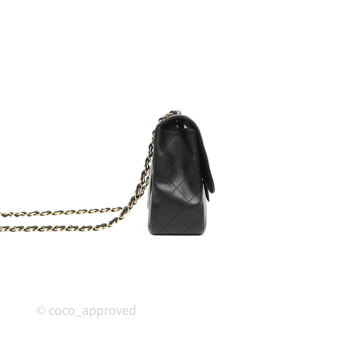 Chanel Jumbo Single Flap Black Caviar Gold Hardware⁣⁣