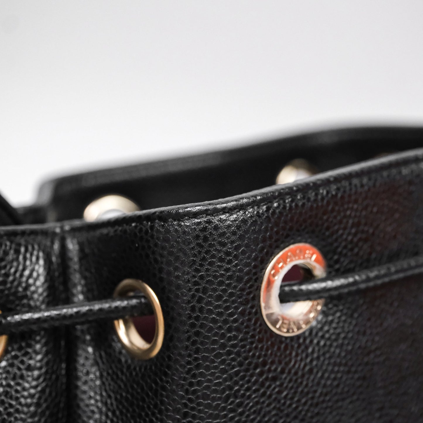 Chanel Business Affinity Drawstring Bucket Bag Black Caviar Gold Hardware