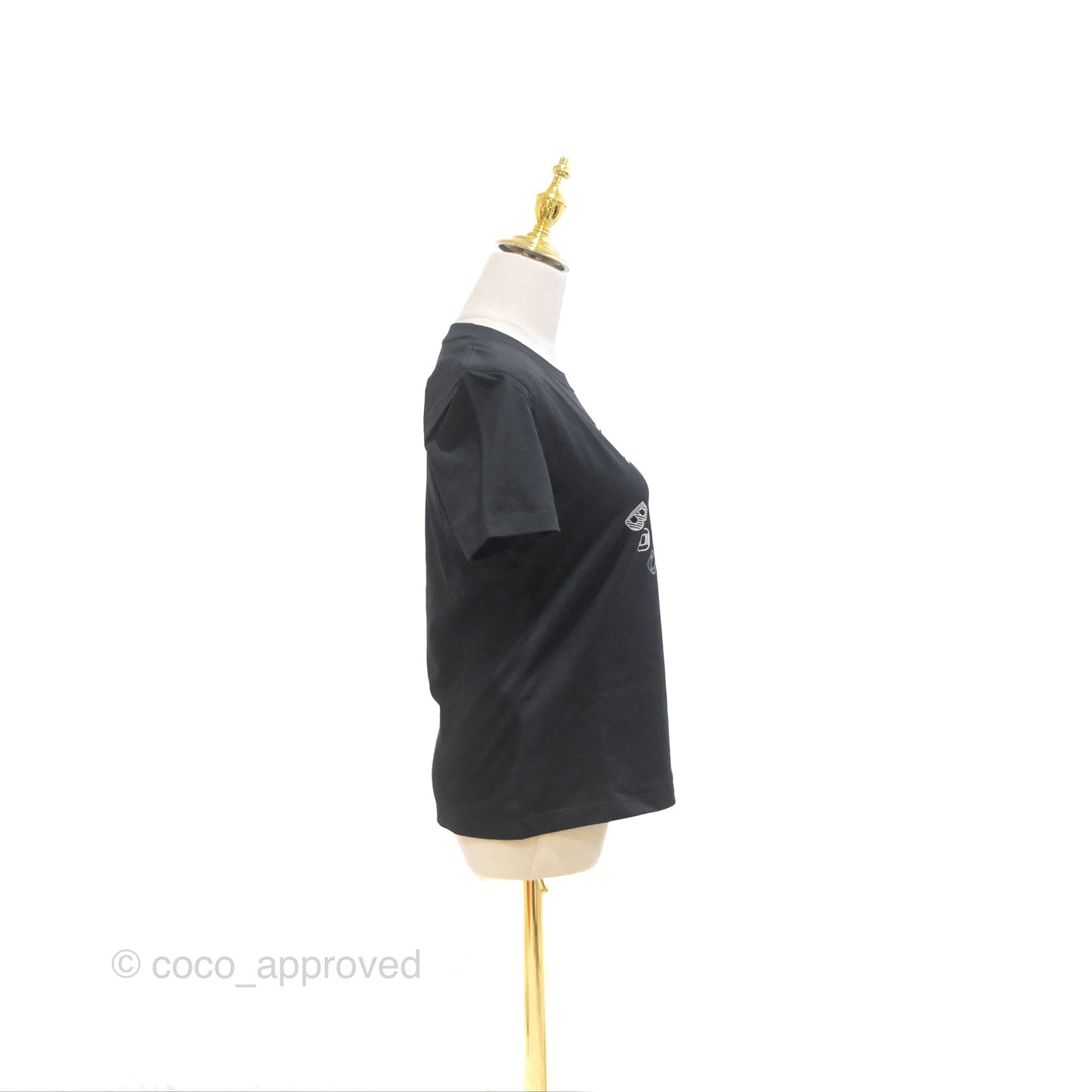 Hermes "Do Re Boucles" Micro T-shirt Cotton Black Size 36