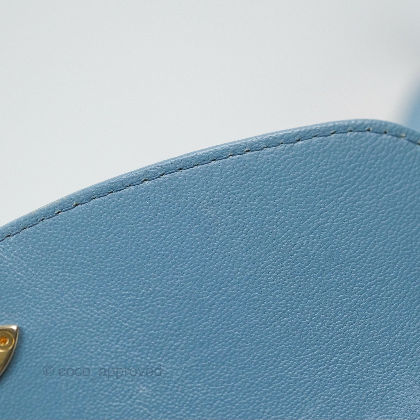 Chanel Curved Flap Bag Blue Lambskin Aged Gold Hardware