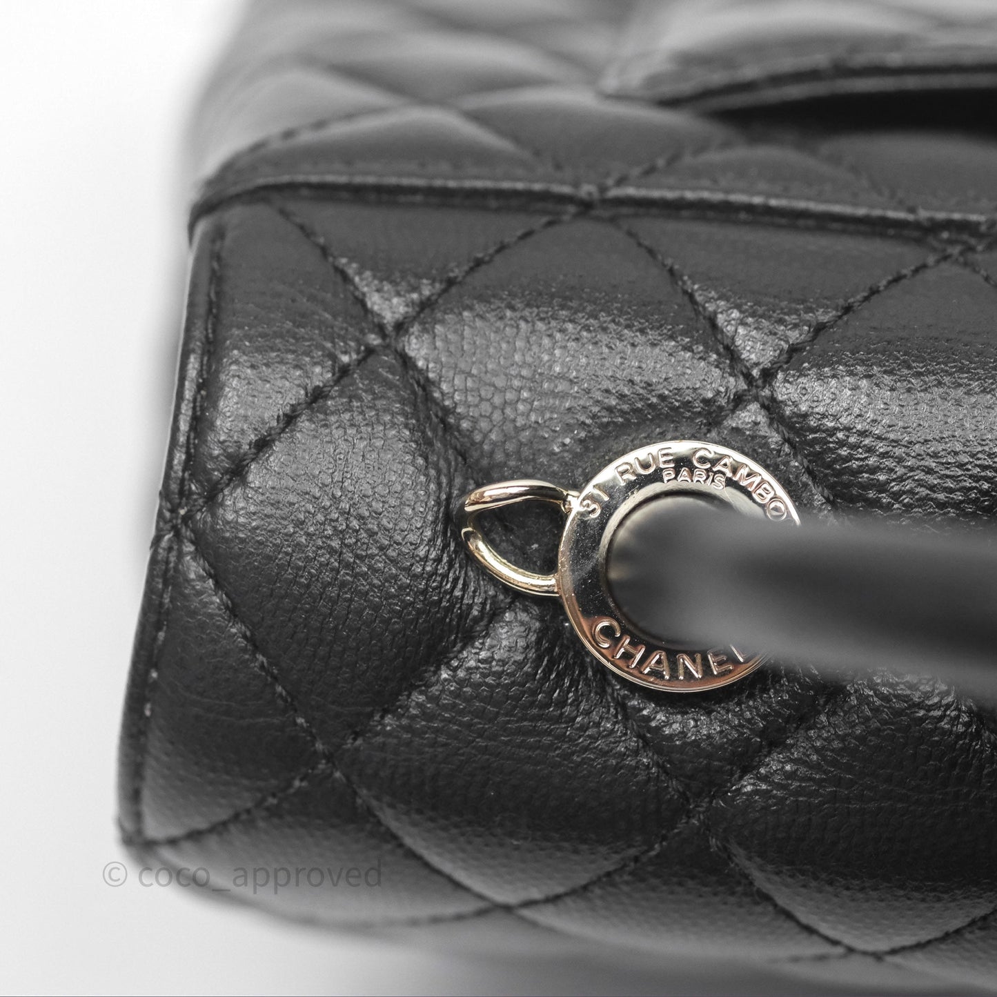 Chanel Small Coco Handle Quilted Black Caviar Gold Hardware