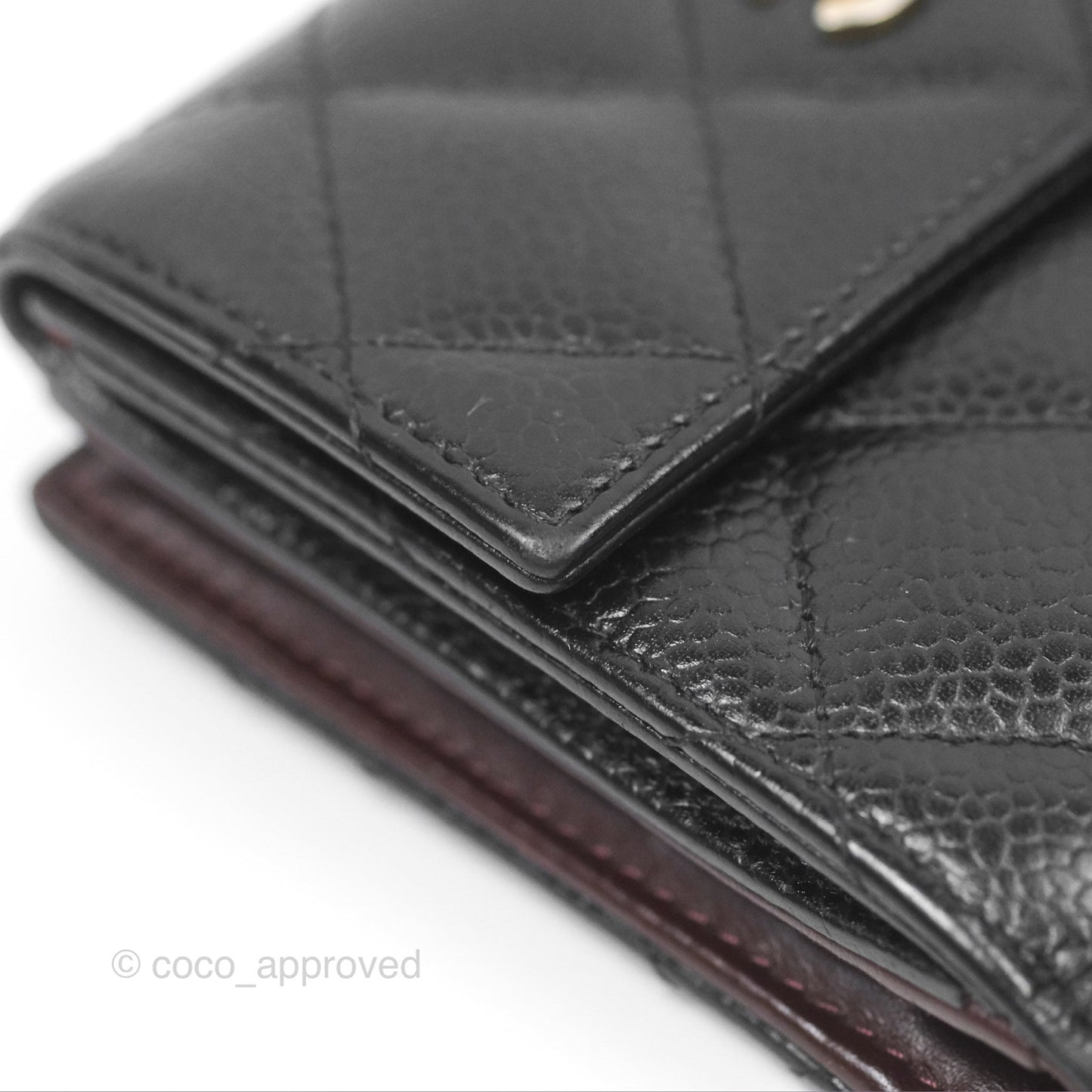 Chanel Quilted Short Flap Black Caviar Gold Hardware