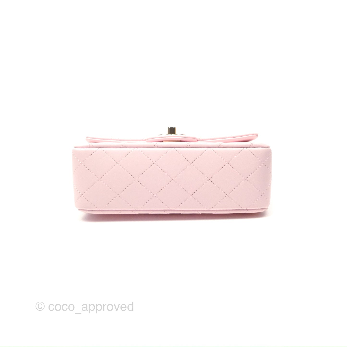 Chanel Top Handle Mini Rectangular Flap Bag Light Pink Lambskin Gold Hardware