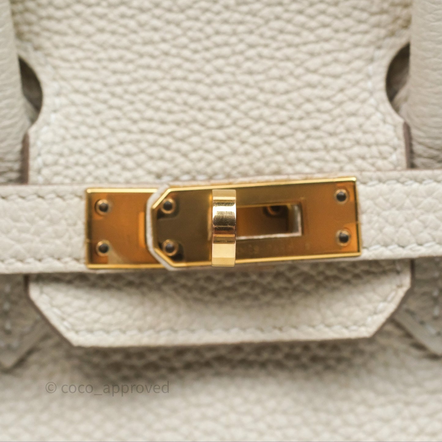 Hermès Birkin 25 Retourne Craie 10 Togo Gold Hardware
