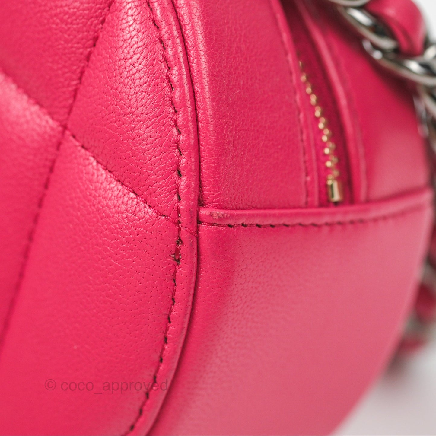Chanel 19 Round Clutch With Chain Dark Pink Mixed Hardware