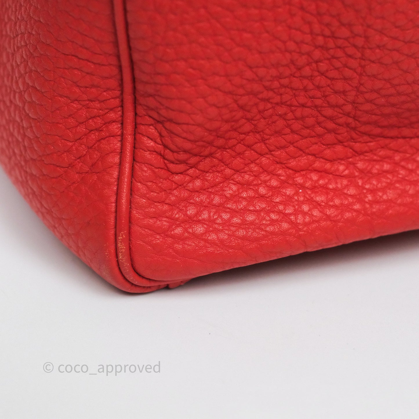 Hermès Kelly 35 Retourne Red Togo Palladium Hardware