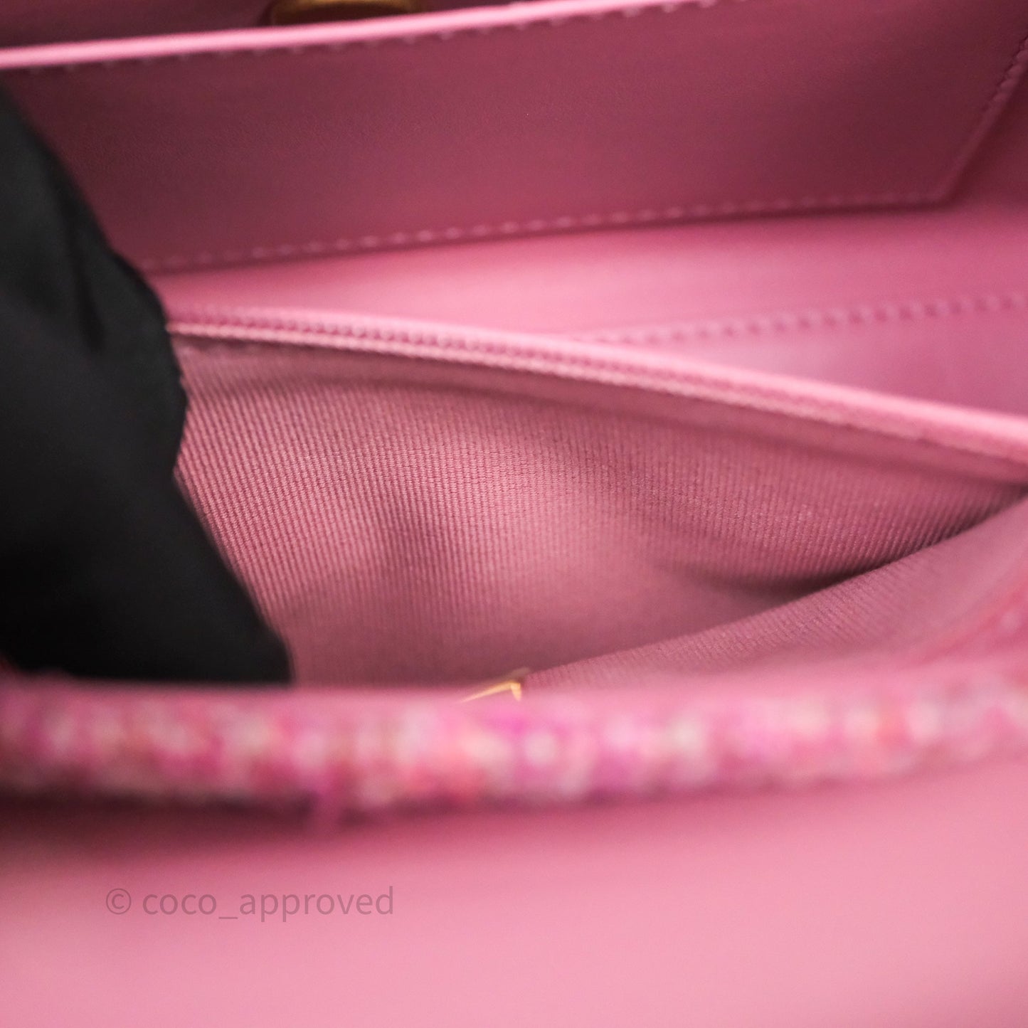 Chanel Kelly Bag Pink Tweed Aged Gold Hardware