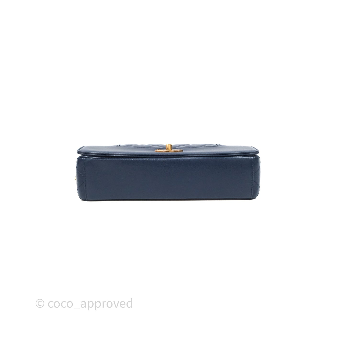 Chanel Mademoiselle Vintage Flap Bag Navy Sheepskin Gold Hardware