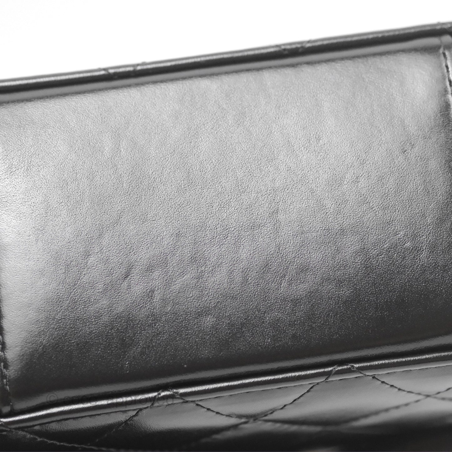 Chanel Top Handle Vanity Case Black Shiny Lambskin Aged Gold Hardware