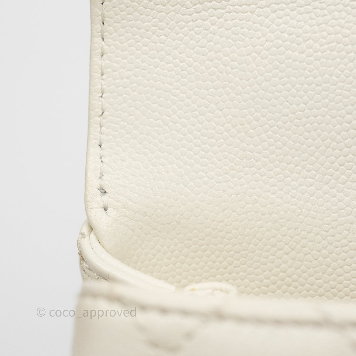 Chanel Mini Coco Handle Quilted Ivory White Caviar Gold Hardware