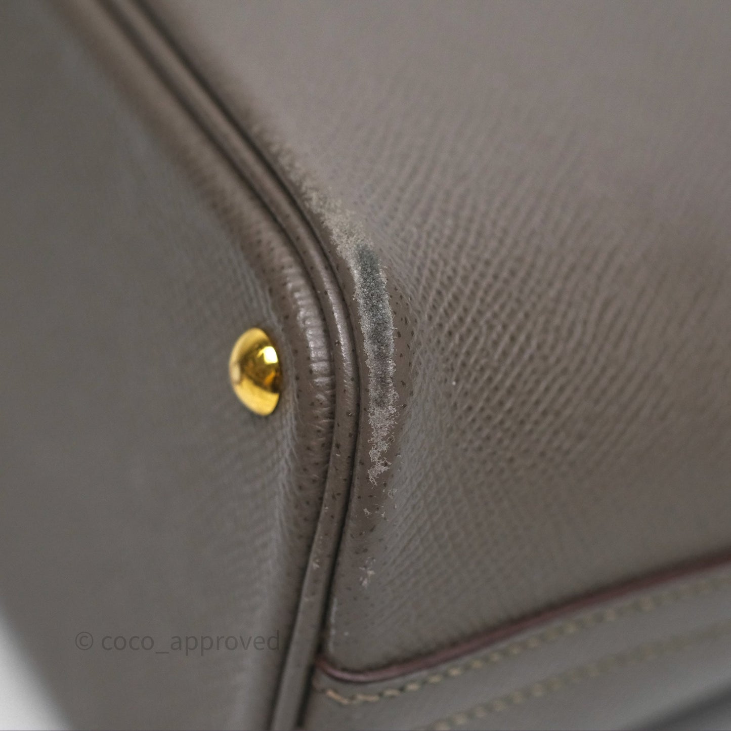 Hermès Bolide 27 Etain 8F Epsom Gold Hardware