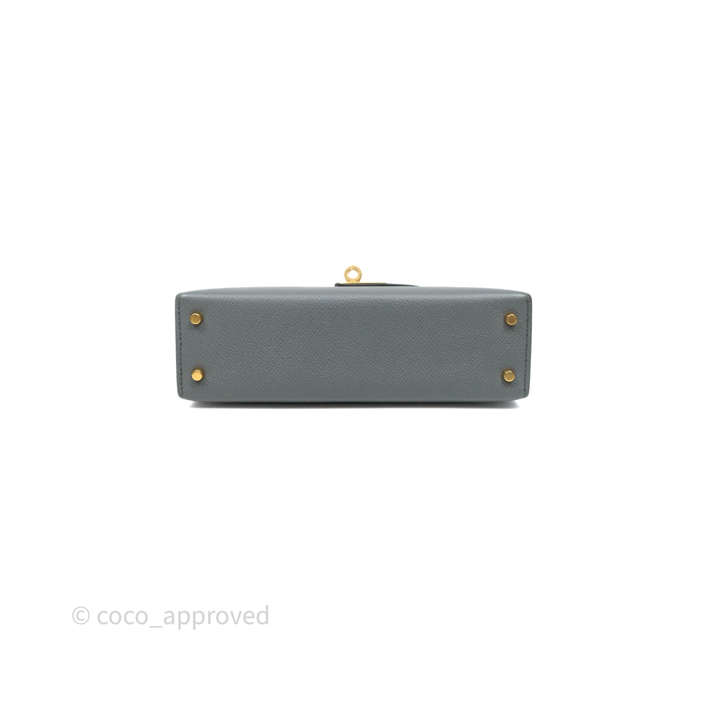 Hermès Mini Kelly Vert Amande 63 Epsom Gold Hardware