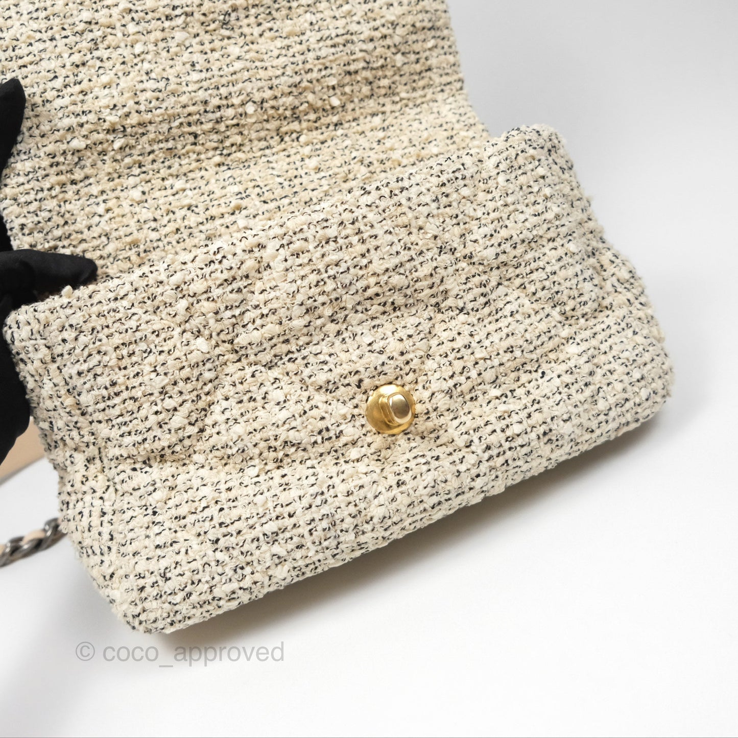 Chanel 19 Small Tweed Oreo Cream Mixed Hardware