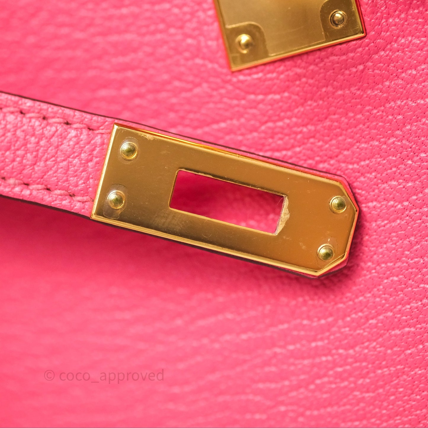 Hermès Mini Kelly II Rose Lipstick U5 Chevre Mysore Gold Hardware