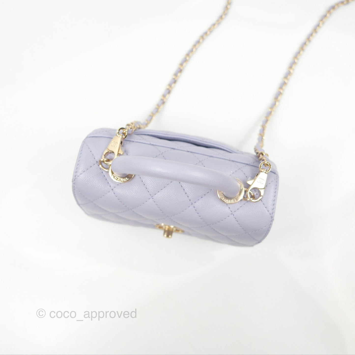Chanel Mini Coco Handle Lilac Caviar Gold Hardware