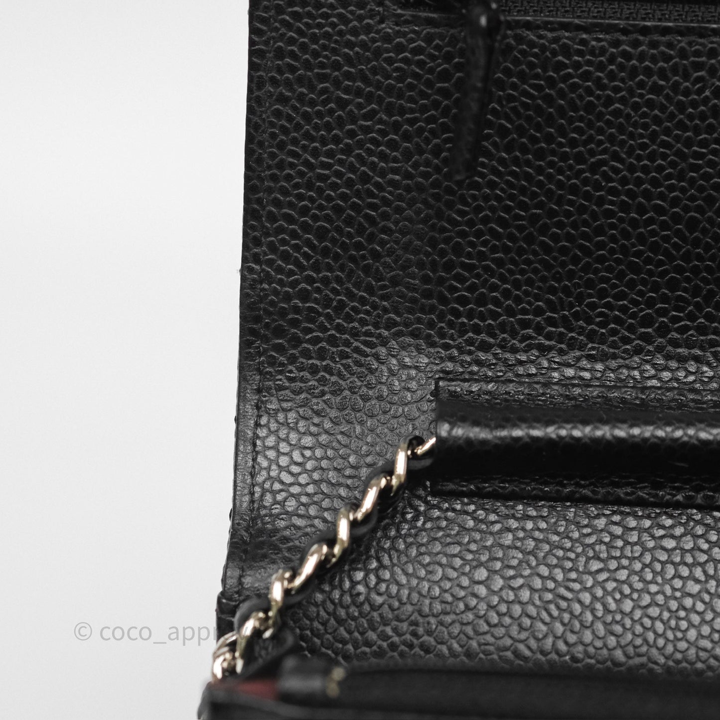 Chanel Classic Wallet On Chain WOC Quilted Black Caviar Silver Hardware