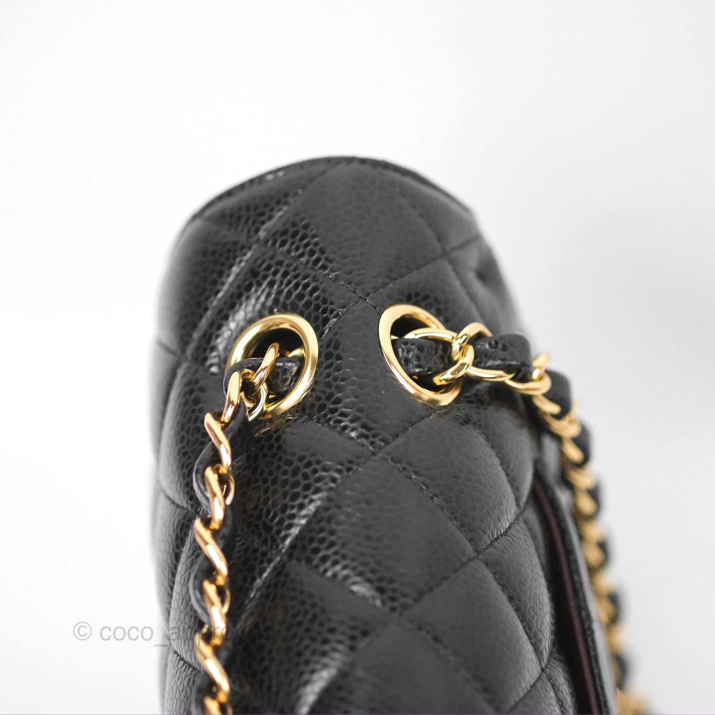 Chanel Classic M/L Medium Flap Quilted Black Caviar Gold Hardware