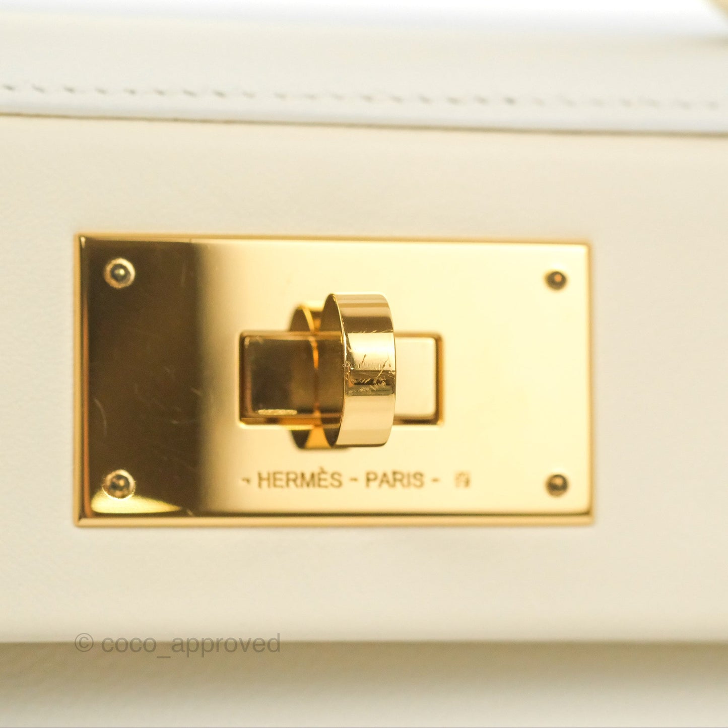 Hermès 24/24 21 Mini Blanc/Nata Evercolour/Swift Gold Hardware