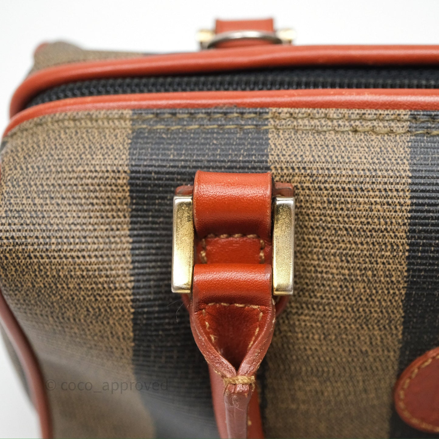 Fendi Mini Vintage Striped Boston Bag